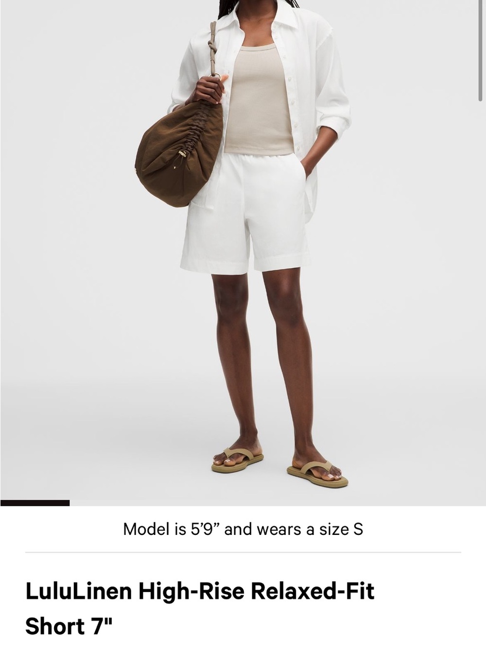 Lululemon LuluLinen High-Rise Relaxed-Fit
Short 7" white size small